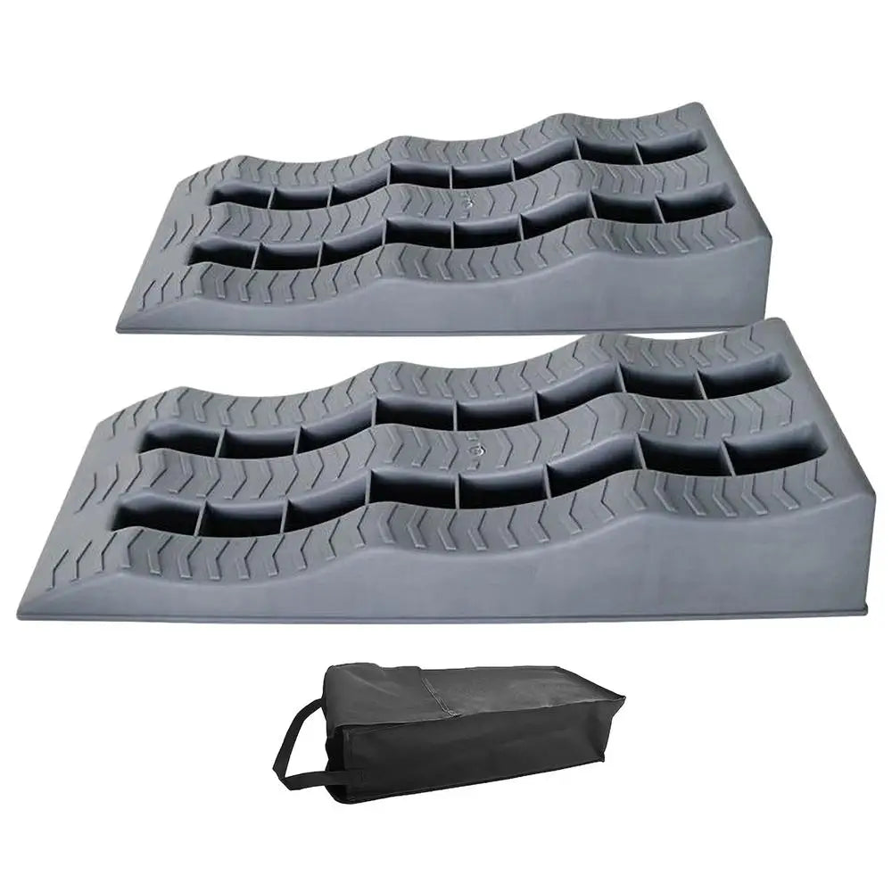 2Pcs RV Leveling Ramps Wheel Chocks Car Tire Anti-Skid Pad For Stabilizing Camper Or Trailer Leveler With Oxford Bag
