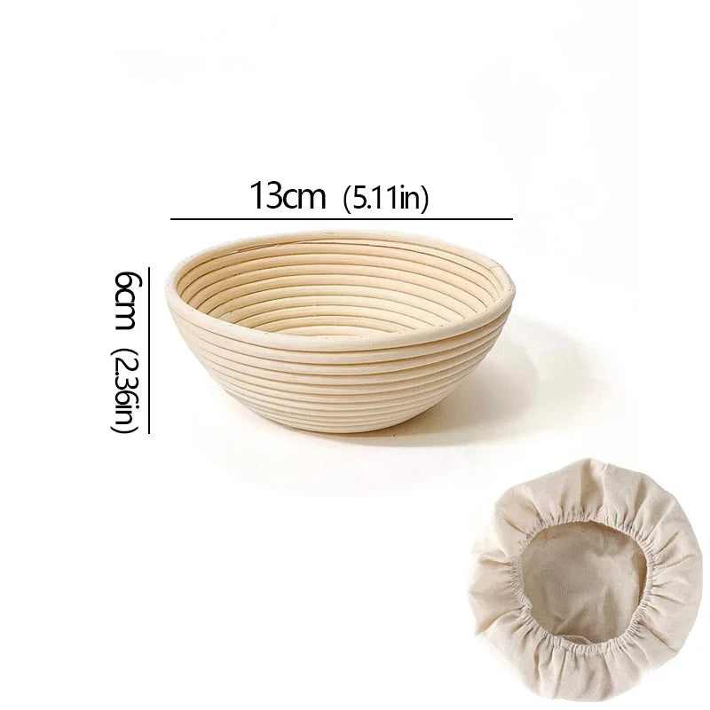 Oval/Round Bread Rattan Fermentation Basket Handmade Rattan Wicker Baking Bowl Kitchen Tool for Home Bakers Bread Baking Tools