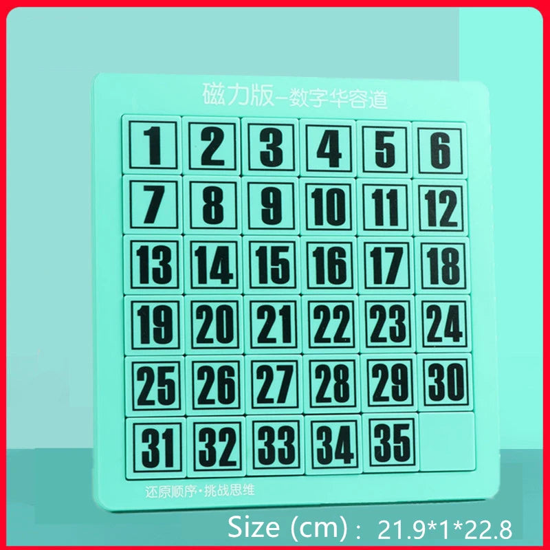 Intelligence Improvement Training Digital Huarong Road, Magnetic Children's Educational Magnetic Puzzle Thinking Training Toys