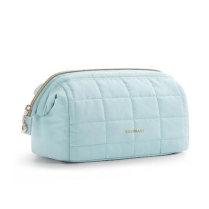 BAGSMART Travel Makeup Bag Cosmetic Bag for purse Make Up Brush Organizer Case for Women Large Wide-open Portable Pouch