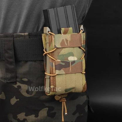 5.56 9mm ammunition bag AK M4 AR15 rifle pistol single magnetic bag Molle soft leather case