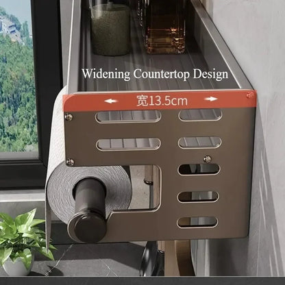 Wall Mounted Kitchen Storage Strong Load-bearing Kitchen Storage Shelf Rack Easy To Install Household Waterproof Knife Holder