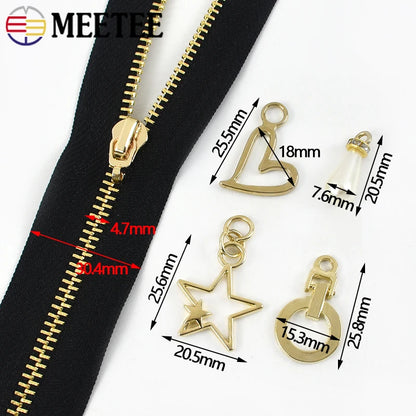 3Pcs Meetee 3# Metal Zippers Bag Zipper Closure 15-70cm Jacket Purse Easy Repair Zips Open/Close-End Coat Zip Sewing Accessories