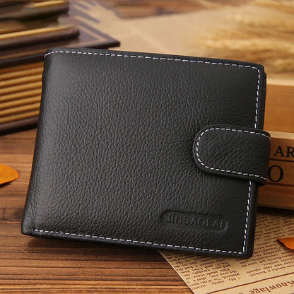Bag Leather Men Wallets Cow Leather Solid Retro Style Zipper Purse Man Card Horders Multifunctional Money Clip Male Wallet