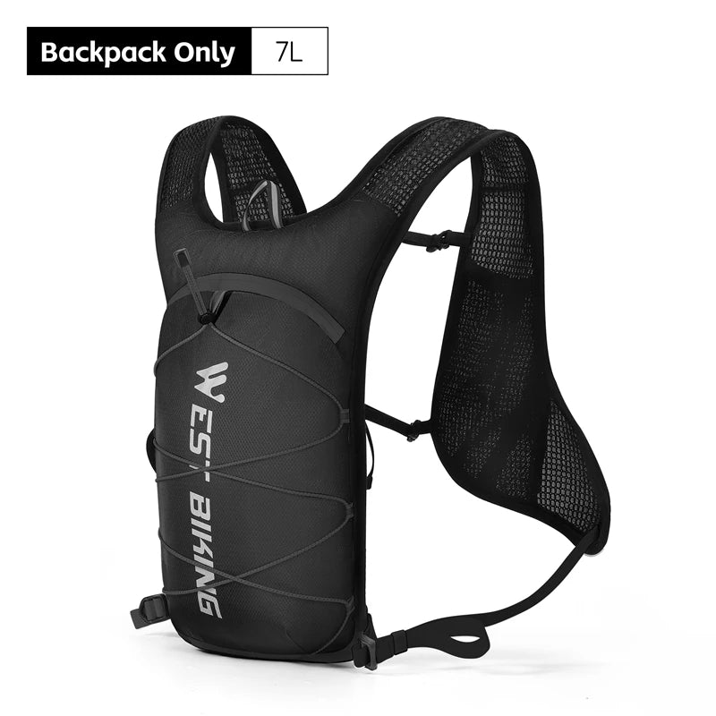 WEST BIKING 7L/16L Cycling Backpack Breathable Reflective Outdoor Climbing Hiking Hydration Backpack Bike Helmet Storage Bag