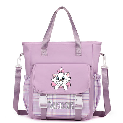 The Aristocats Marie Cat Handbag Shoulder Bag Messenger Bag Carrying Bag for Teenager Girls Boys Schoolbag Travel Shoulder Bag
