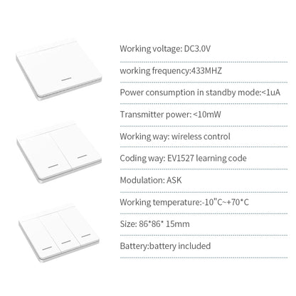 Smart Bulb Holder E27 E26 Lamp Base Socket with Remote Control RF 433Mhz Light Switch AC85-265V 1/2/3 Gang Wireless Led Switch