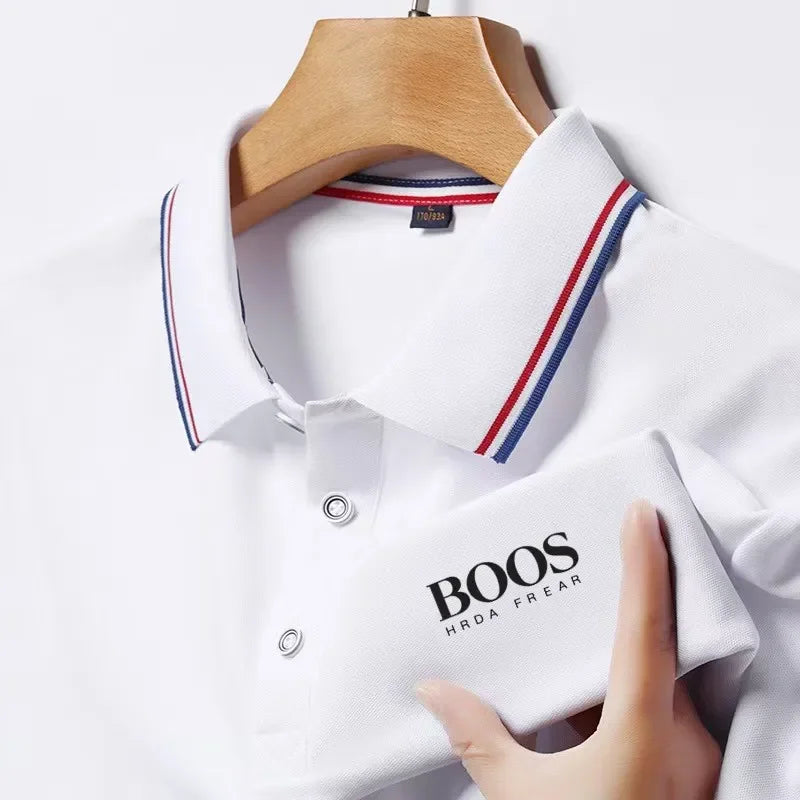 Summer Fashion New Men's Short Sleeved Designer Exquisite Three-dimensional Embroidery POLO Breathable Lapel Business T-shirt