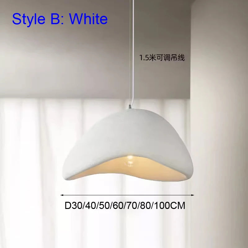 Wabi-Sabi LED Pendant Light E27 - Rustic Hanging Chandelier for Living Dining Room Kitchen Bedroom Modern Home Decor Lamp