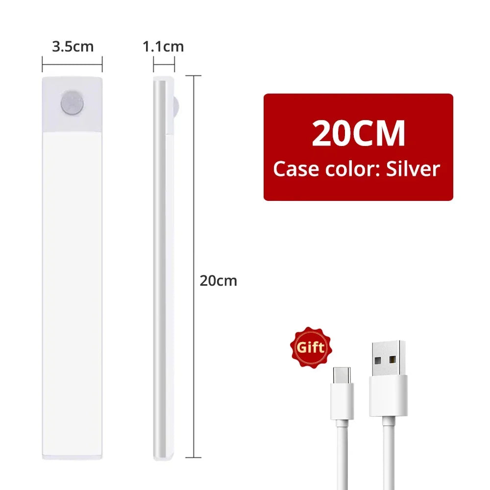 Sensor Wireless 3color in One Lamp Night Light Motion USB Under Cabinet For Bedroom Wardrobe closet cupboard Indoor Lighting