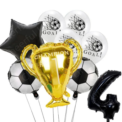 White Football Birthday Party Decorations Soccer Disposable supplies Tablecloth bag balloons children favors Kids Boys Baby game