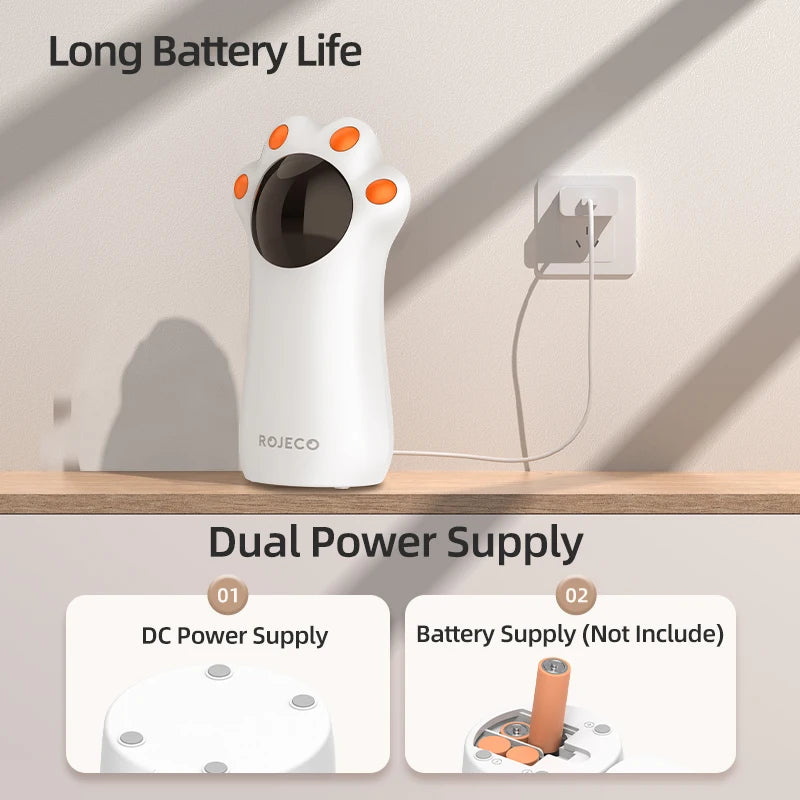 ROJECO Automatic Cat Laser Toys Smart Interactive Teasing Pets LED Laser Indoor Toy Handheld Cat Toy Accessories for Dogs Kitten