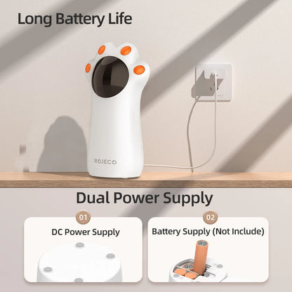 ROJECO Automatic Cat Laser Toys Smart Interactive Teasing Pets LED Laser Indoor Toy Handheld Cat Toy Accessories for Dogs Kitten