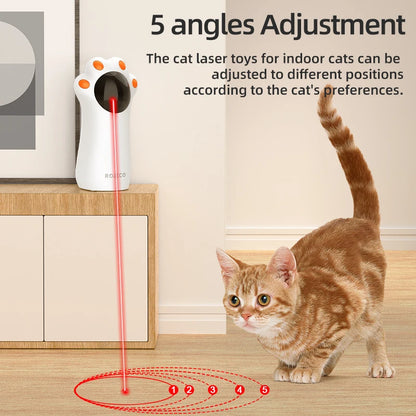 ROJECO Automatic Cat Laser Toys Smart Interactive Teasing Pets LED Laser Indoor Toy Handheld Cat Toy Accessories for Dogs Kitten