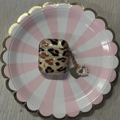 [كم مثالي لسماعات الأذن بطبعة جلد النمر] كم أنيق لسماعات الأذن بطبعة جلد النمر مع سلسلة تعليق - مثالي لسماعات Airpod1/2!