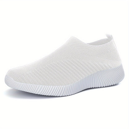 [Slipon Footwear] Women's Lightweight Slip-On Sneakers, Breathable Fabric Upper, EVA Sole, Comfort Insole, Solid Color, Low Top Design for Summer Casual Sports Shoes