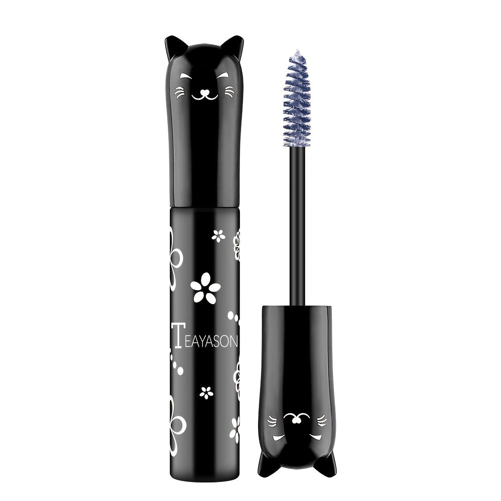 4D Fiber Mascara, Cat Eye Charming Long-Lasting Thick Eyelash Smudge-Proof Waterproof Quick-Drying Eyeliner Makeup Gift For Women Contains Plant Squalane Formula