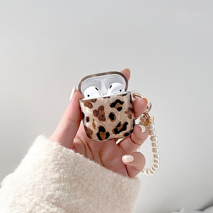 [Perfect Leopard Print Earphone Sleeve] Stylish Leopard Print Earphone Sleeve with Hanging Chain - Perfect for Airpod1/2!