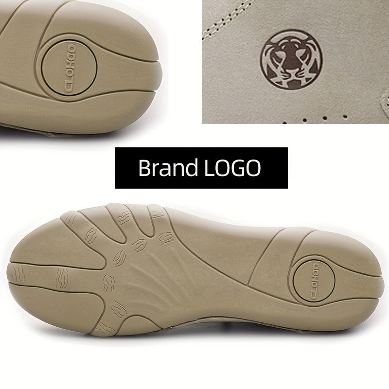 [CLOHOO Boots] CLOHOO Brand Men's Pig Short Boots | Preppy Style, Round Toe, Solid Color, Elastic Closure, Lining | England Scene, Spring, Fall, Winter, Summer