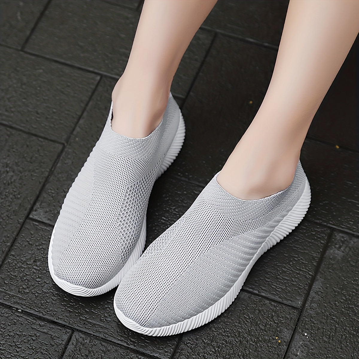 [Slipon Footwear] Women's Lightweight Slip-On Sneakers, Breathable Fabric Upper, EVA Sole, Comfort Insole, Solid Color, Low Top Design for Summer Casual Sports Shoes