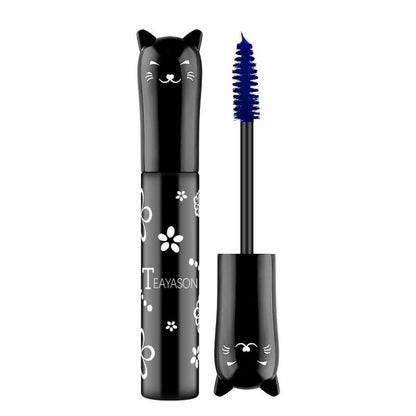 4D Fiber Mascara, Cat Eye Charming Long-Lasting Thick Eyelash Smudge-Proof Waterproof Quick-Drying Eyeliner Makeup Gift For Women Contains Plant Squalane Formula